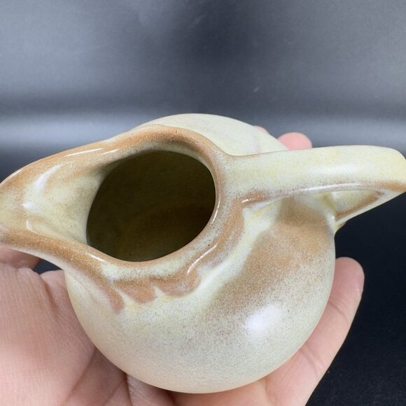Vintage Frankoma Miniature Creamer Pitcher Glazed in Brown Hand Made Marked VTG - Picture 5 of 11